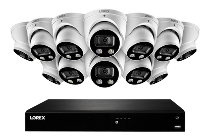16-Channel 4K Ultra HD Fusion NVR IP System with 12 Smart Deterrence Cameras