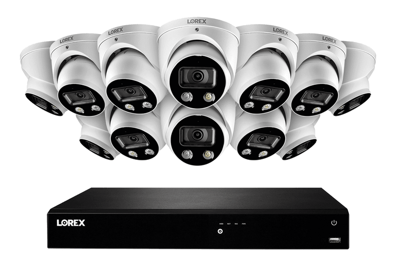 16-Channel 4K Ultra HD Fusion NVR IP System with 12 Smart Deterrence Cameras
