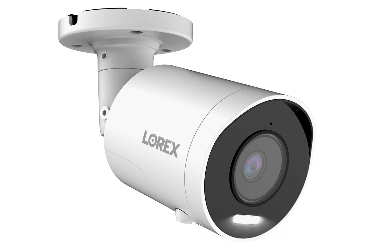 Lorex 4K (8MP) IP Wired Bullet Security Camera with Smart Deterrence and 2-Way Talk