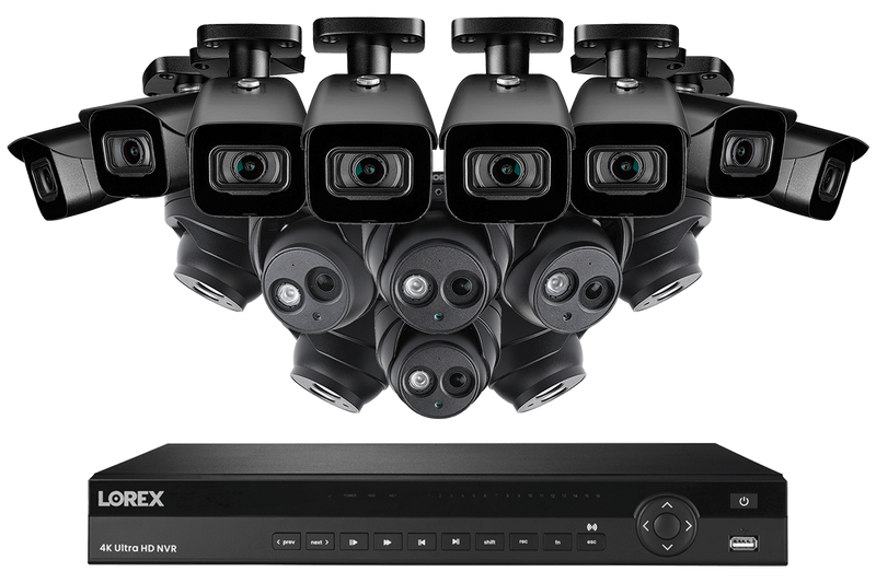 4K Ultra HD IP NVR System with Eight 4K (8MP) IP Bullet Cameras and Eight 4K Audio Dome Cameras