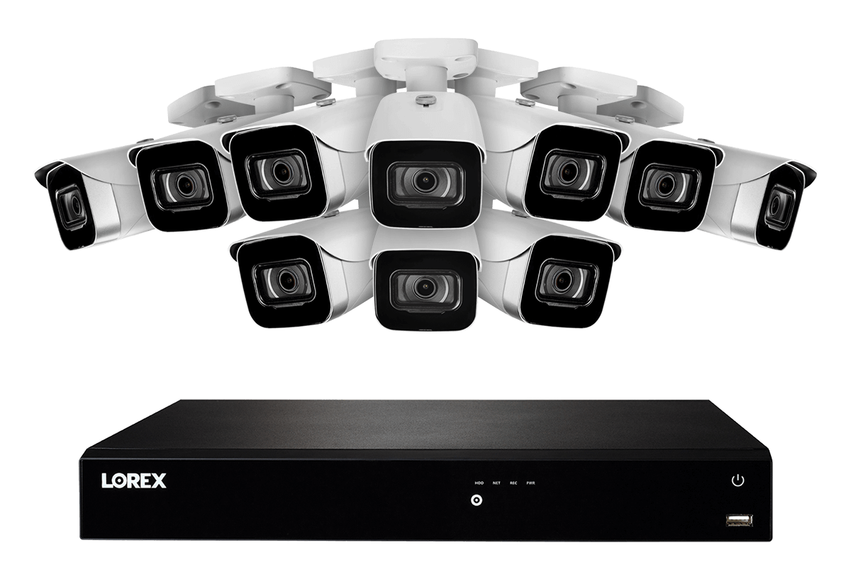 16-Channel Fusion NVR System with Ten 4K (8MP) IP Cameras