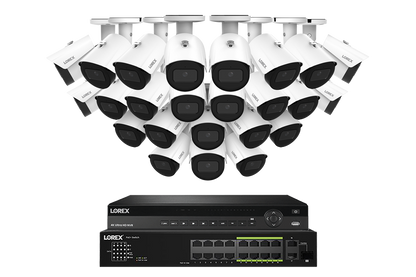 Lorex Pro Series 4K 32 Camera Capable Wired NVR System with 4MP (2K) A4 IP Bullet Cameras - White 24