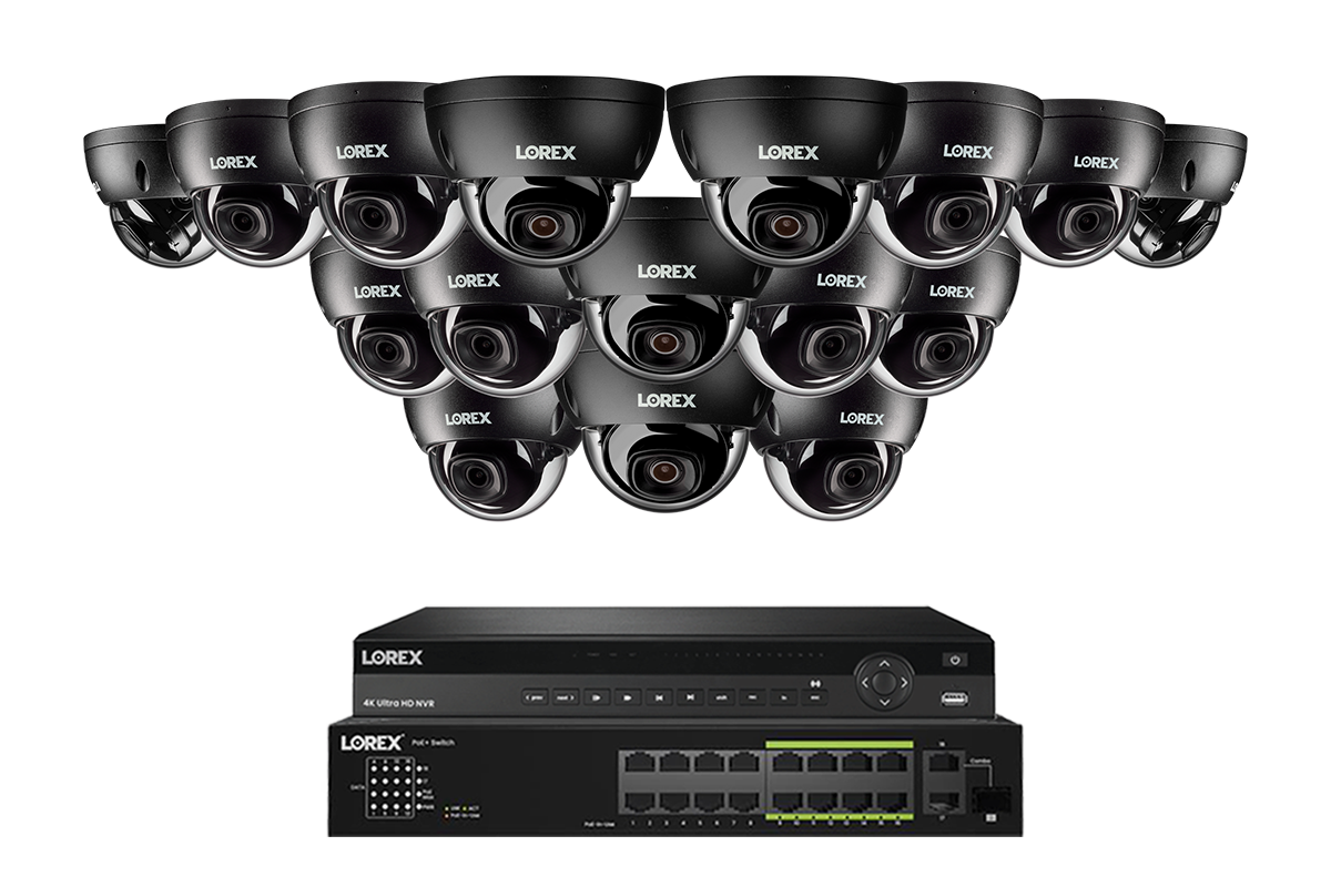 Lorex Elite Series 4K 32 Camera Capable Wired NVR System with 8MP (4K) A10 IP Dome Cameras