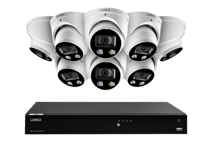16-Channel 4K Ultra HD Fusion NVR IP System with Smart Deterrence Dome Cameras