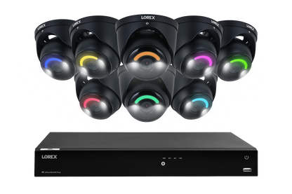 Lorex Fusion 4K 16 Camera Capable (16 Wired or Wi-Fi) 4TB Wired NVR System with Dome Camera Featuring Smart Security Lighting and 2-Way Audio