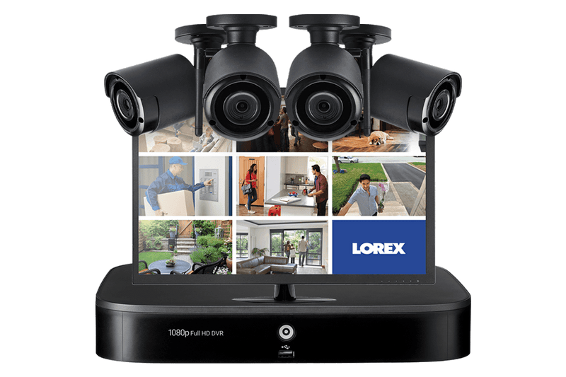 Complete Security Camera System with 4 HD 1080p Wireless Cameras and Monitor