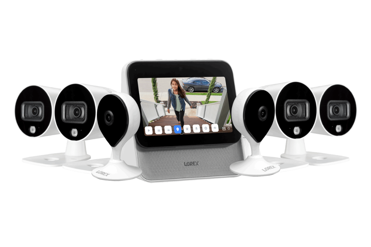 Lorex Smart Home Security Center with 2 Indoor and 4 Outdoor Wi-Fi Cameras