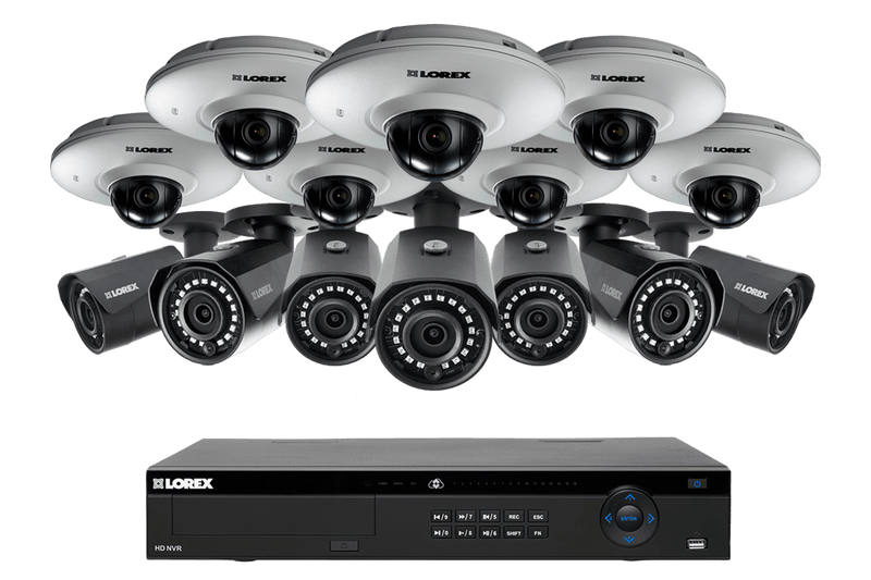 4K NVR System featuring 7 Color Night Vision 2K Cameras and 7 Pan Tilt Audio-Enabled Outdoor Cameras