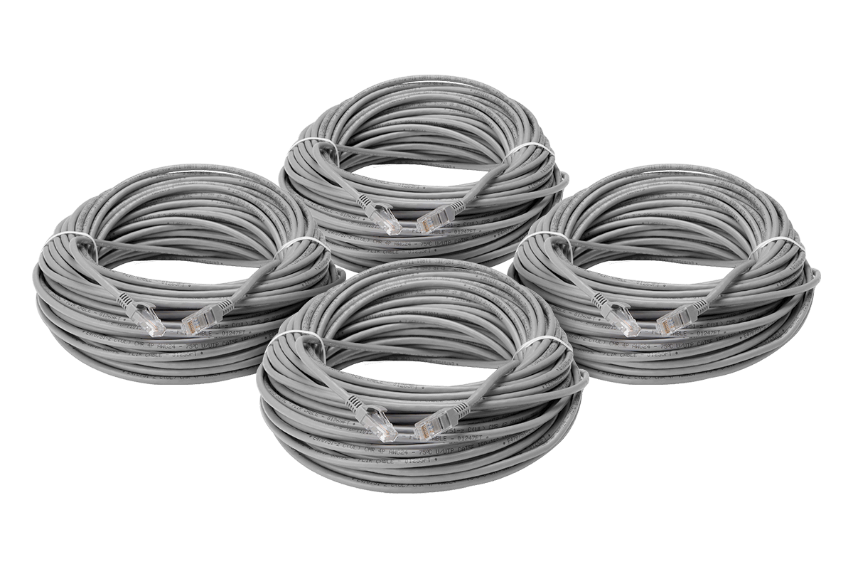 300FT Cat5e Extension Cables, Fire Resistant and In-Wall Rated, CMR type (Riser) (4-pack)