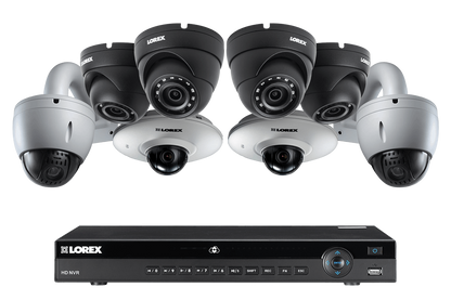 8 Channel IP Security Camera System featuring Four 2K Resolution Cameras, Audio and PTZ Function
