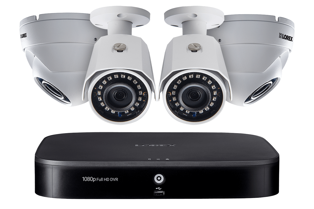 1080p HD 8-Channel Security System with Four 1080p HD Outdoor Cameras, Motion Detection and Voice Control