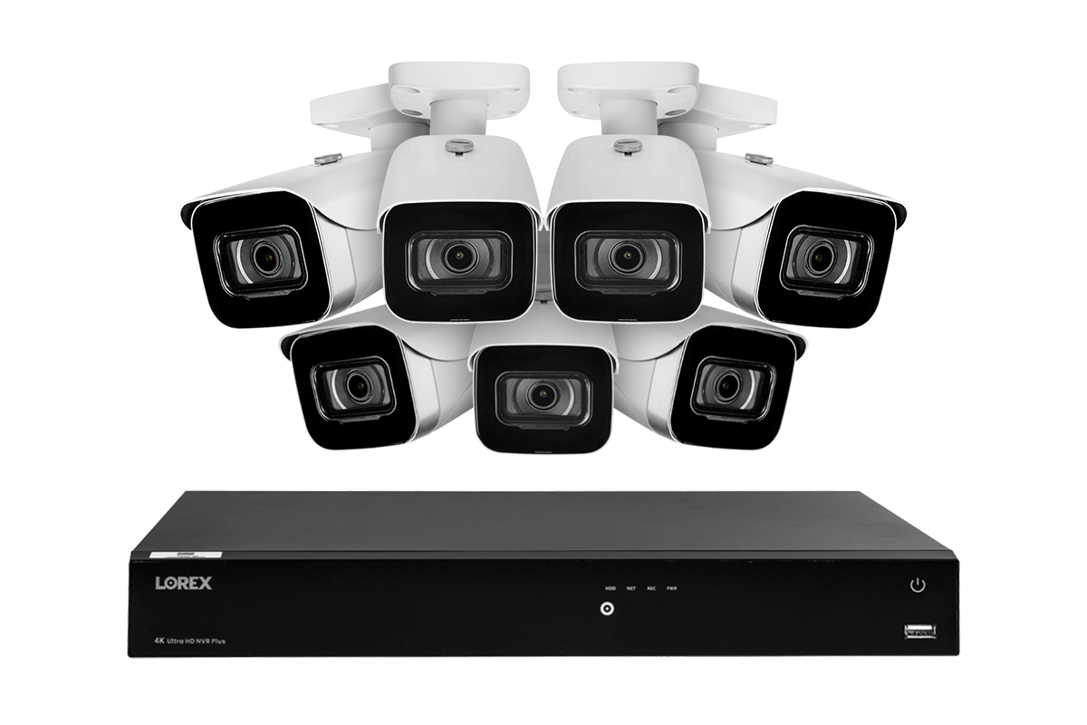 Lorex Fusion 4K (16 Camera Capable) 4TB Wired NVR System with 7 White IP Bullet Cameras - Amazon