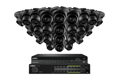 Lorex Fusion (4K 32-Camera Capable) 8TB NVR System with Bullet Cameras featuring Listen-In Audio - Black 24