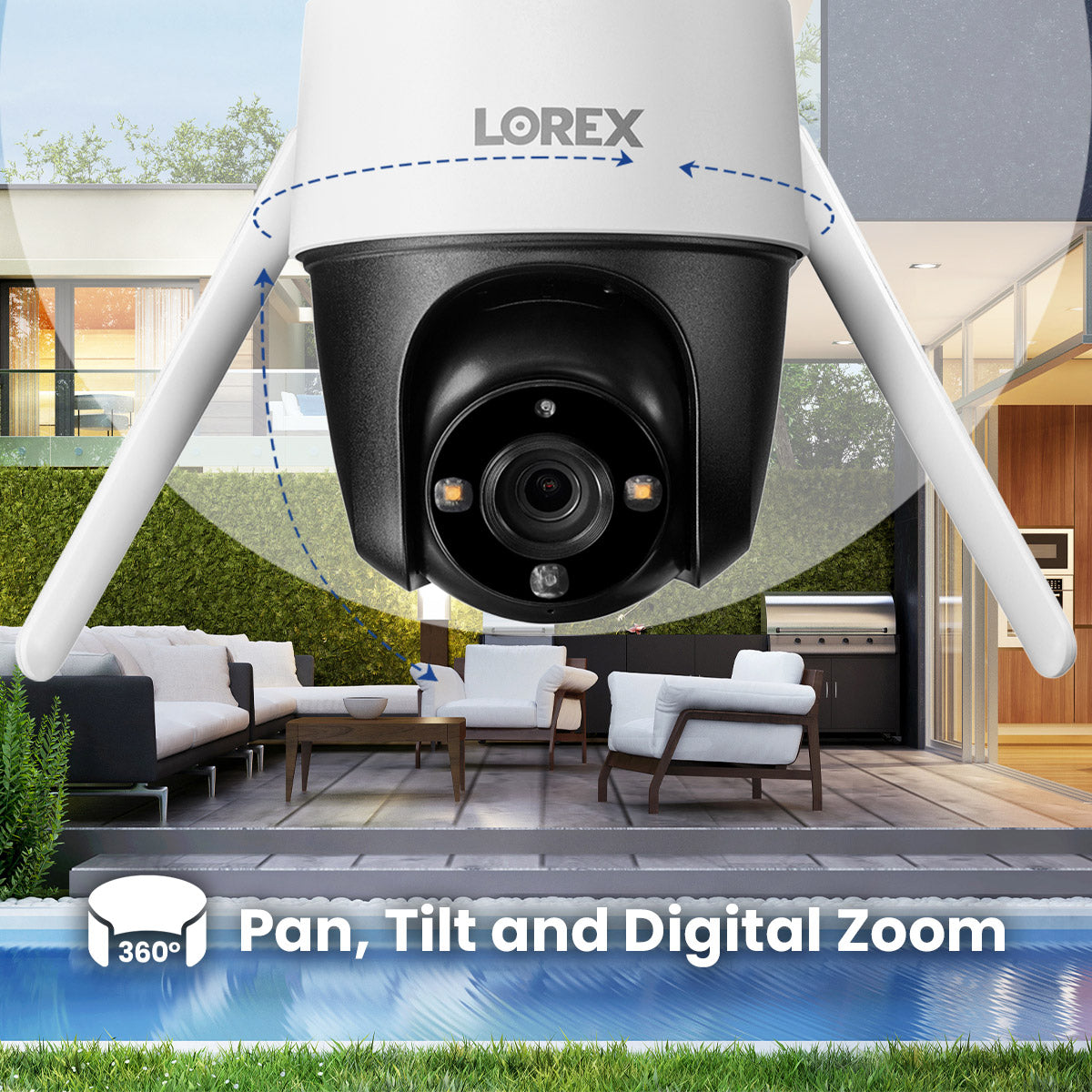 Lorex Fusion 4K 16 Camera Capable (8 Wired + 8 Fusion Wi-Fi) 2TB NVR System with Two 2K Pan-Tilt Outdoor Wi-Fi Cameras