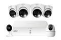 Lorex Fusion 4K+ 16 Channel (8 Wired + 8 Fusion Wi-Fi) 2TB NVR System with Four H13 Wired 4K IP Dome Cameras, One 2K Pan-Tilt Camera, and One 2K Indoor Wi-Fi Camera