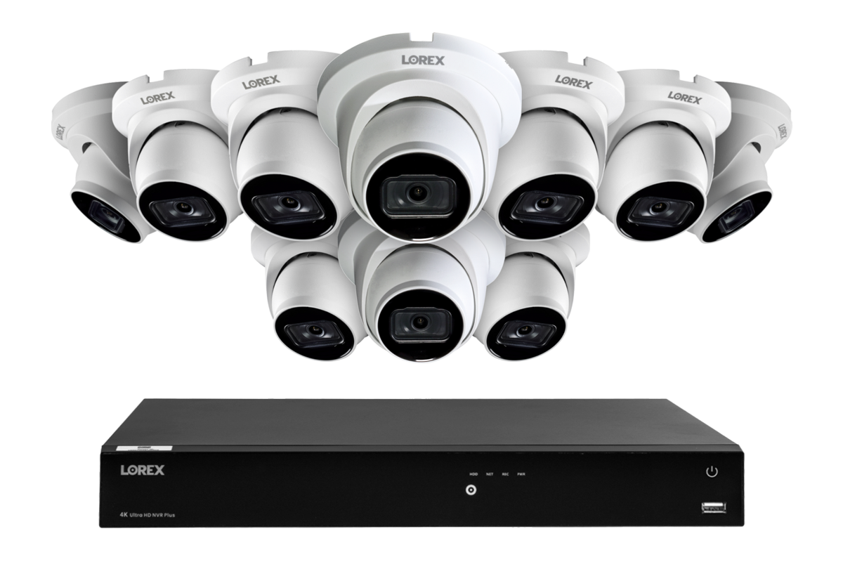 Lorex 4K 16-Camera Capable (Wired + Fusion Wi-Fi) 4TB NVR System with IP Dome Cameras featuring Listen-In Audio - White 10