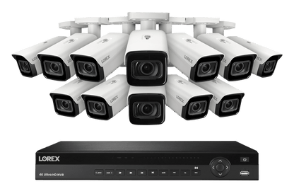 Lorex 4K (16 Camera Capable) 4TB Wired NVR System with Nocturnal 3 Smart IP Bullet Cameras with Motorized Varifocal Lens - White 12