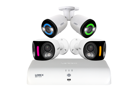 Lorex Fusion NVR with 2 H20 Dual Lens and 2 H30 (Halo Series) IP Security Cameras - 4K 16-Channel 2TB Wired System