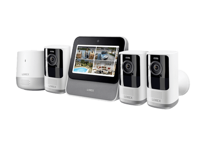 Lorex Smart Home Security Center with 2K Battery Operated Cameras and Range Extender (3-Cameras)