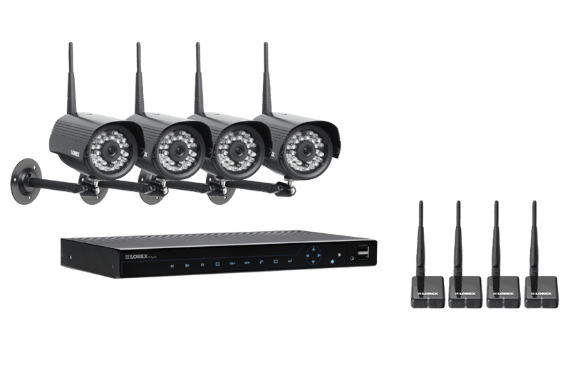 Wireless surveillance camera system with wireless camera and monitor