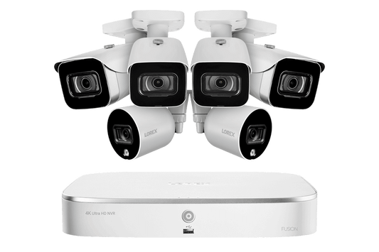 8-Channel NVR Fusion System with Four 4K (8MP) IP Cameras and 2 Wi-Fi Cameras