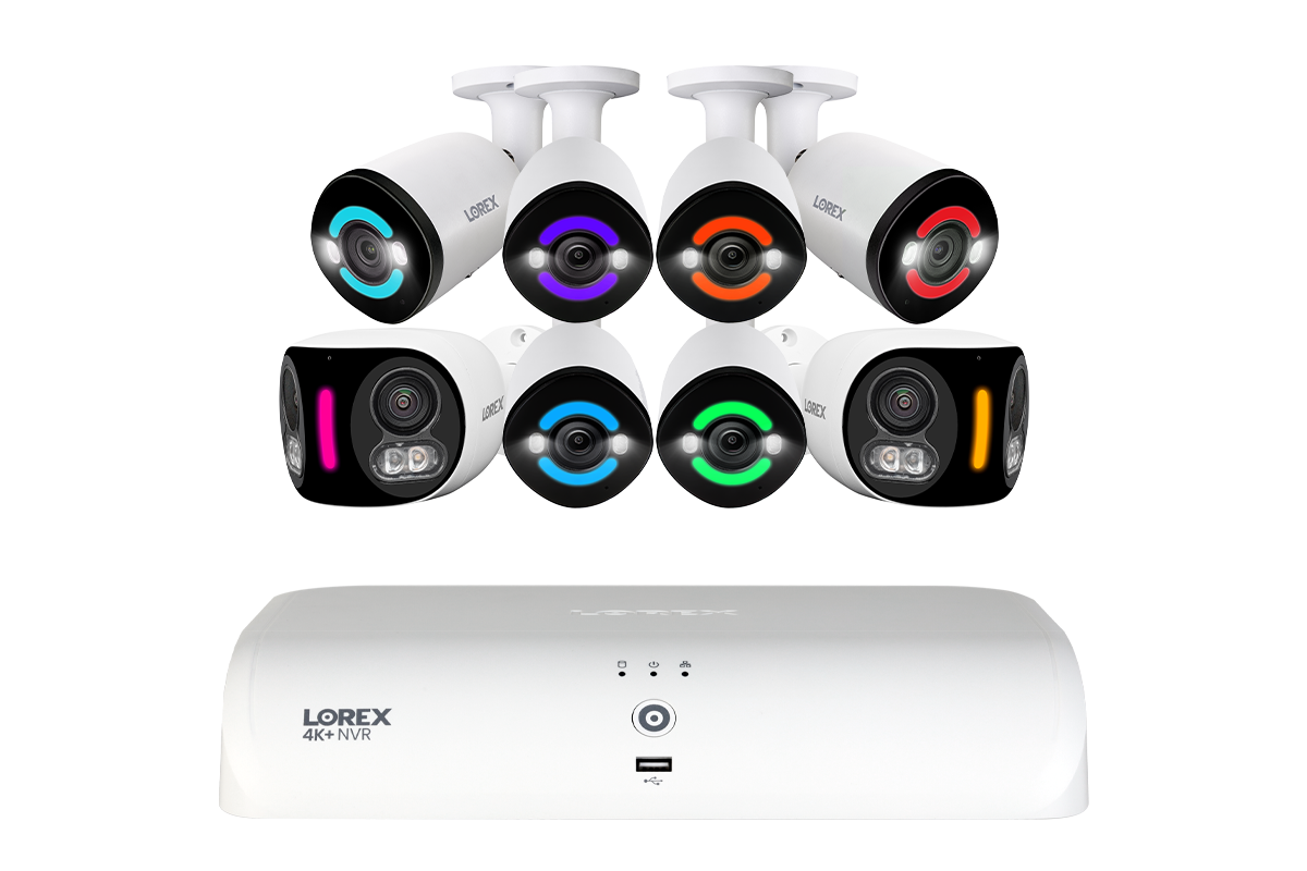 Lorex Fusion NVR with 2 H20 Dual Lens and 6 H30 (Halo Series) IP Security Cameras - 4K 16-Channel 2TB Wired System