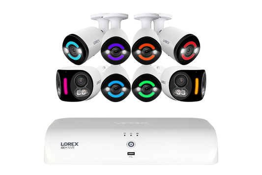 Lorex Fusion NVR with 2 H20 Dual Lens and 6 H30 (Halo Series) IP Security Cameras - 4K 16-Channel 2TB Wired System