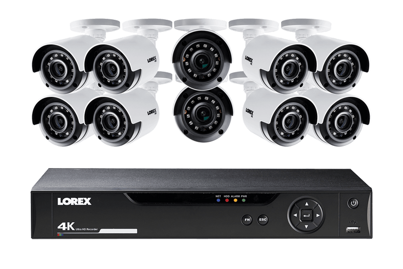4K HD 16 Channel Security System with 10 Ultra HD 4K Outdoor Cameras, 135ft night vision