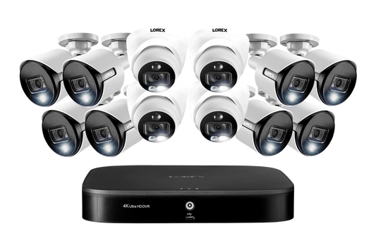 4K Ultra HD 16-Channel Security System with 12 4K Active Deterrence Cameras, Advanced Motion Detection and Smart Home Voice Control
