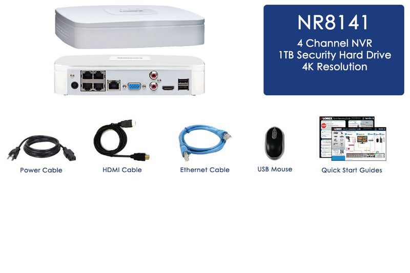 4K ULTRA HD NVR with 4 Channels and Lorex Cloud