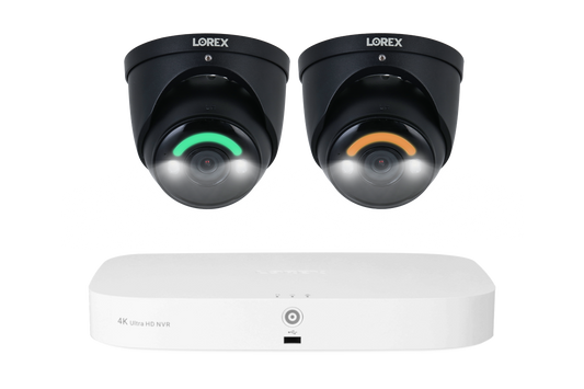 Lorex Fusion 4K 16 Camera Capable (8 Wired and 8 Wi-Fi) 2TB Wired NVR System with Dome Cameras Featuring Smart Security Lighting