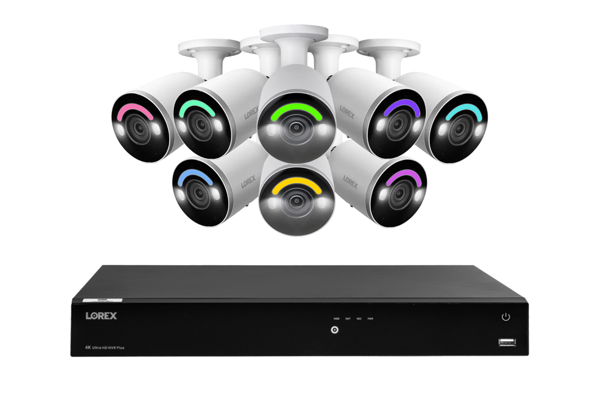 Lorex Fusion Series 4K 16 Camera Capable (Wired or Fusion Wi-Fi) 4TB Wired NVR System with Wired 4K IP Bullet Cameras
