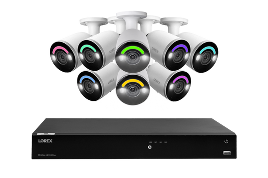 Lorex Fusion Series 4K 16 Camera Capable (Wired or Fusion Wi-Fi) 4TB Wired NVR System with Wired 4K IP Bullet Cameras