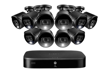 4K Ultra HD Security System with 16-Channel DVR and Ten 4K (8MP) Active Deterrence Cameras featuring Smart Motion Detection and Smart Home Voice Control
