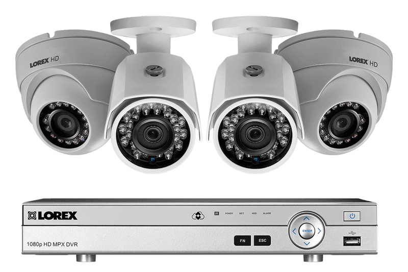 1080p HD Security Camera System with 4 1080p Metal Outdoor Cameras, 150FT Night Vision