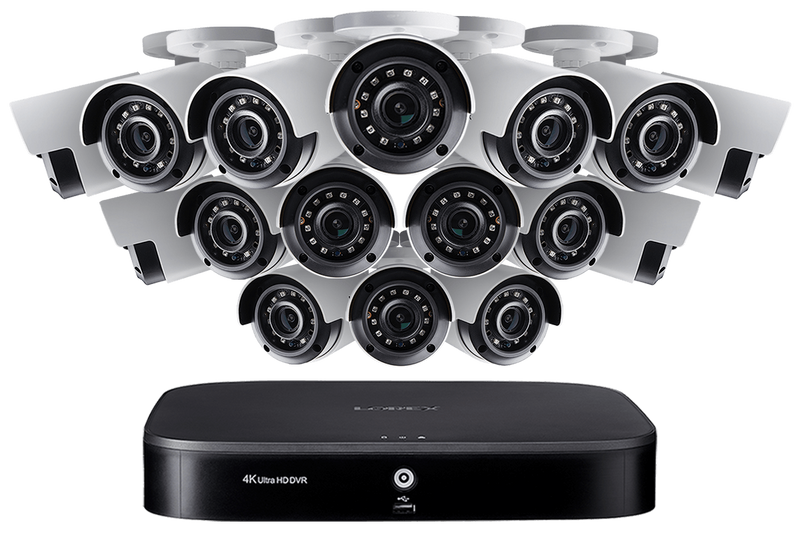 4K Ultra HD 16-Channel Security System with Sixteen 4K (8MP) Cameras, Advanced Motion Detection and Smart Home Voice Control