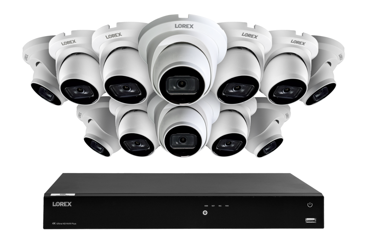 Lorex 4K 16-Camera Capable (Wired + Fusion Wi-Fi) 4TB NVR System with IP Dome Cameras featuring Listen-In Audio - White 12