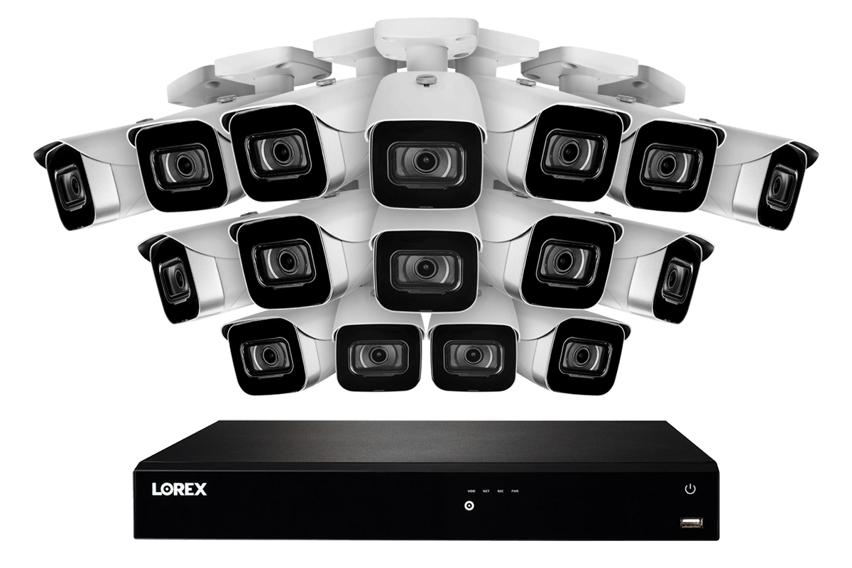 16-Channel Fusion NVR System with Sixteen 4K (8MP) IP Cameras