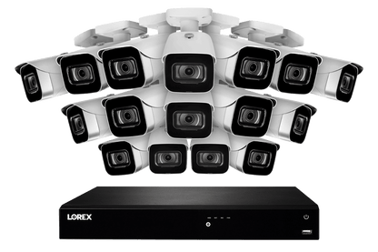 16-Channel Fusion NVR System with Sixteen 4K (8MP) IP Cameras