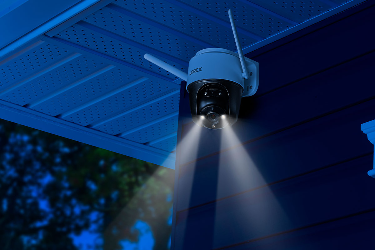 Lorex Fusion 4K 12-Camera Capable (8 Wired + 4 Fusion Wi-Fi) 2TB Wired DVR System with 4 Smart Deterrence Cameras, 2K Indoor Wi-Fi Camera and Two 2K Pan-Tilt Outdoor Wi-Fi Security Cameras