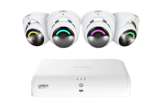 Lorex 4K+ 12MP 16 Camera Capable (8 Wired + 8 Fusion Wi-Fi ) 2TB Wired NVR System with H30 Smart Security Lighting Bullet Cameras - 4