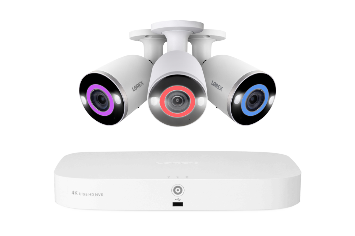 Lorex 4K 16 Camera Capable (8 Wired and 8 Fusion Wi-Fi) 2TB Wired NVR System with 3 Bullet Cameras Featuring Smart Security Lighting - Amazon