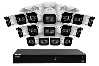 Lorex Fusion 4K (16 Camera Capable) 4TB Wired NVR System with IP Bullet Cameras