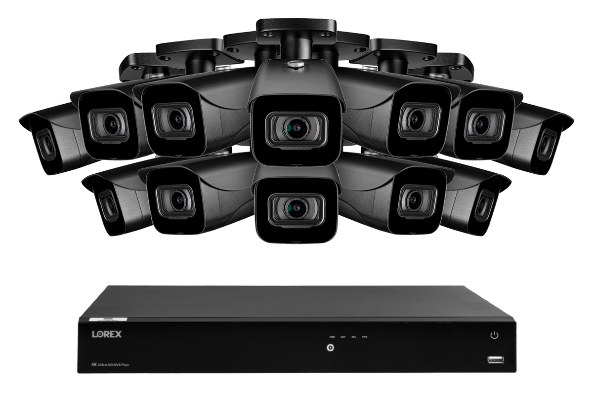 Lorex Fusion 4K (16 Camera Capable) 4TB Wired NVR System with IP Bullet Cameras