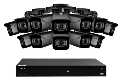 Lorex Fusion 4K (16 Camera Capable) 4TB Wired NVR System with IP Bullet Cameras