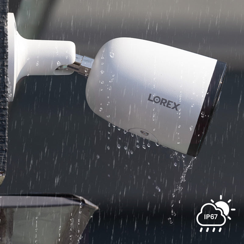 Lorex 4K+ Fusion Wired NVR System with 4 Bullet IP Cameras Featuring 12MP Ultra HD and Smart Security Lighting