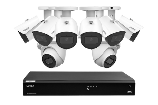 Lorex 4K Fusion 4TB Wired NVR System with Six 4K IP Bullet Cameras and Two 4K IP Dome Cameras