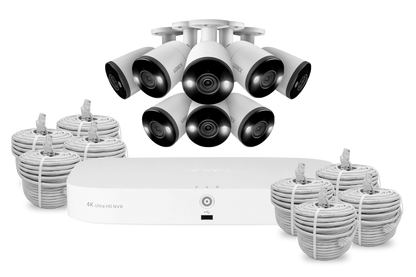 Lorex Fusion 4K 16-Camera Capable (8 Wired + 8 Wi-Fi) 2TB NVR System with Bullet Cameras Featuring Smart Deterrence and 2-Way Audio - 8