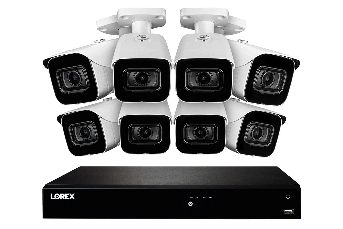 4K Ultra HD 16-Channel Fusion NVR System with 8 Outdoor 4K (8MP) IP Cameras