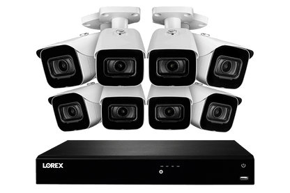 4K Ultra HD 16-Channel Fusion NVR System with 8 Outdoor 4K (8MP) IP Cameras